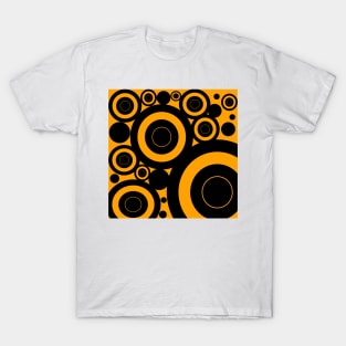 abstract yellow and black circles design T-Shirt